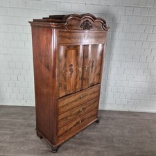 25488 Geschirrschrank Kabinettschrank Biedermeier 1850 Mahagoni furniert Antik