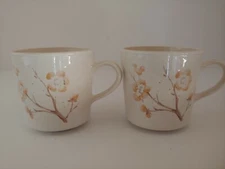CORELLE CORNING CHINA BLOSSOM Coffee Tea Cups Mugs Set of 2