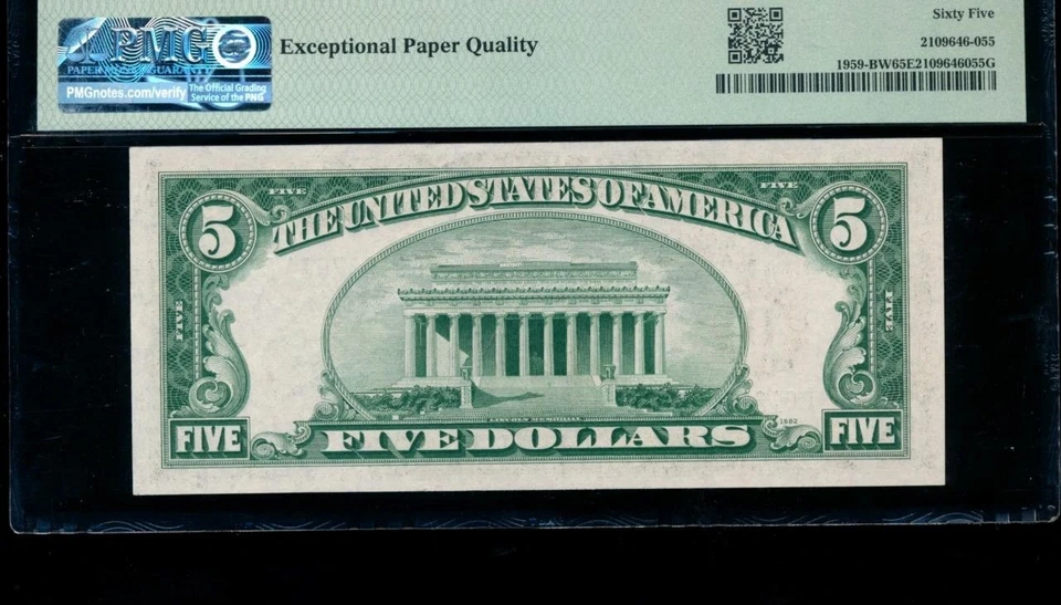 AC 1934C $5 New York Wide FRN PMG 65 EPQ B-C block Fr 1959-B - Image 2 of 2