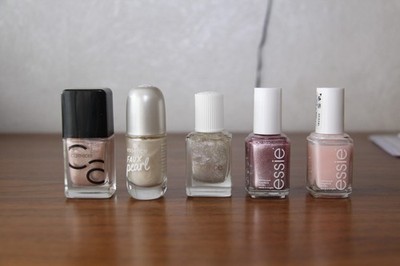5 X NAGELLLACK ESSIE 13 HELLROSA ESSIE 950 ROSA METALLIC + 3 WEITERE PEARL WEISS