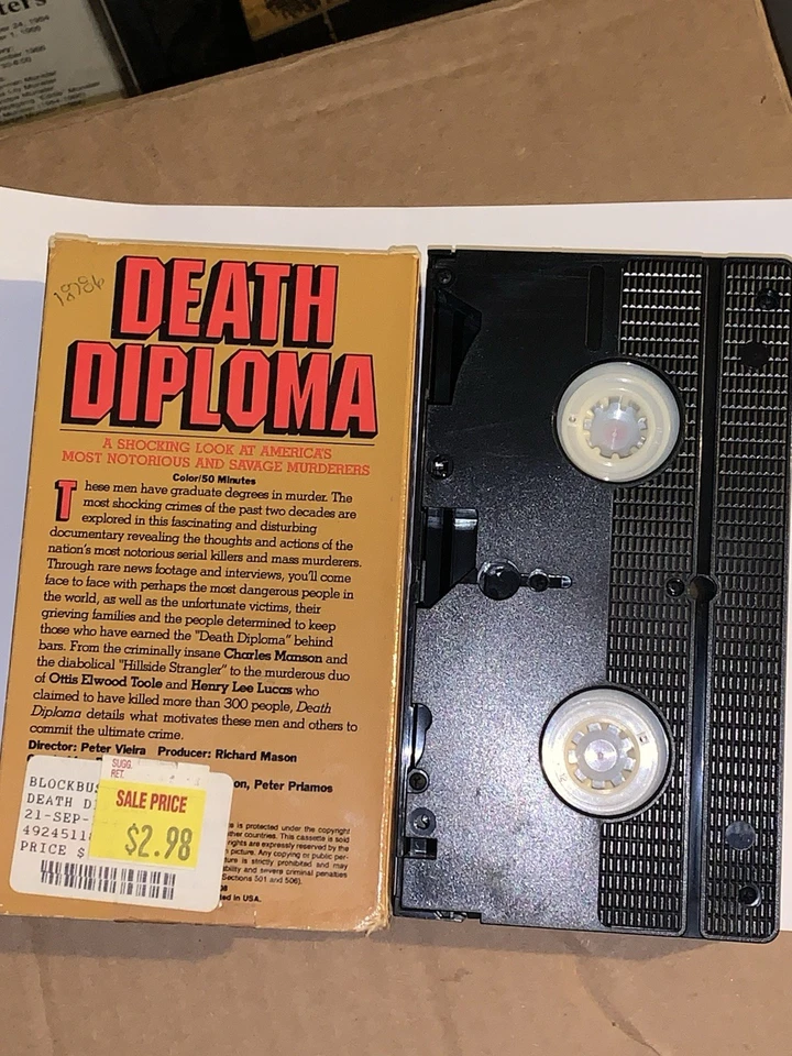 DEATH DIPLOMA VHS Video SERIAL KILLER manson hillside strangler lucas toole - Image 4 of 4