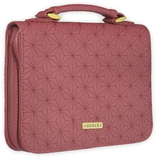 Christian Art Gifts Women's Fashion Bible Cover Grace Dusty Rose, Pink Faux