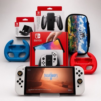 Nintendo Switch OLED Komplettset OVP + Zelda Tasche   Top Zustand