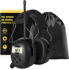AM/FM Radio Headphones - 30dB Hearing Protection Safety Earmuffs for Mowing