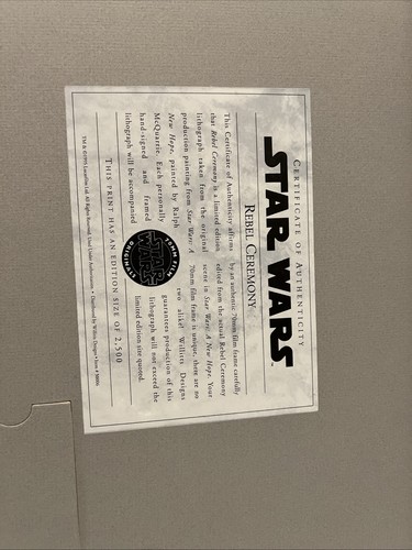 Star Wars: Ralph McQuarrie Rebel Ceremony Signed Lithograph RARE #1164 Of 2500 - Picture 6 of 6