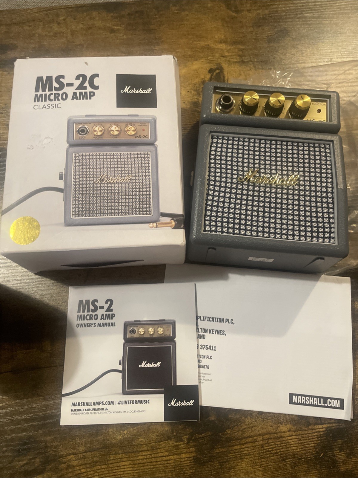 Marshall MS-2C Micro Amp Classic Grey Amplifier MS 2C Boxed Working