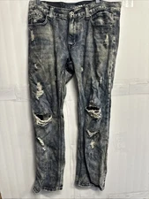 Vintage Flypaper Blue Mens 34x32 Men’s  Straight Distressed Jeans