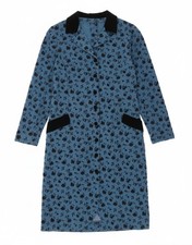 Vintage Womens Long Sleeve Shift Dress UK 14 Medium Blue Floral AY06