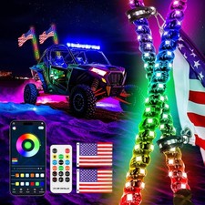 DREAMIZER 2PCS 4FT LED Whip Lights for UTV ATV,Whip Lights for Side by Side,R...