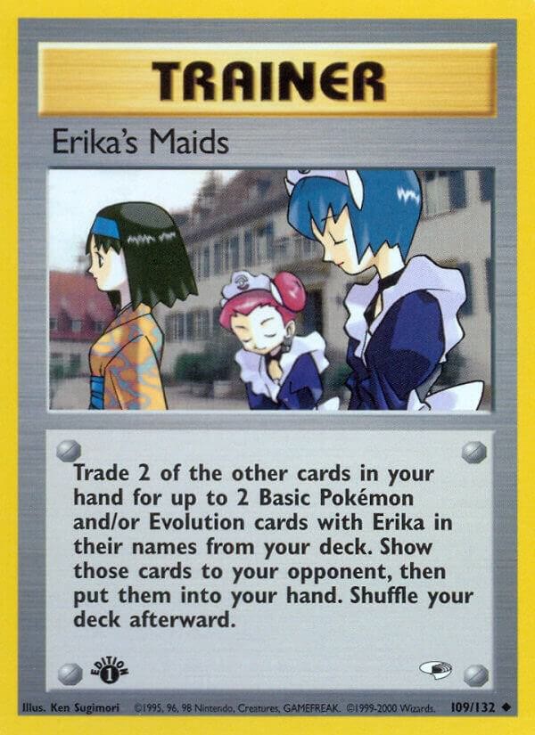 Erika's Maids 1st Edition Uncommon Gym Heroes 109/132 NM