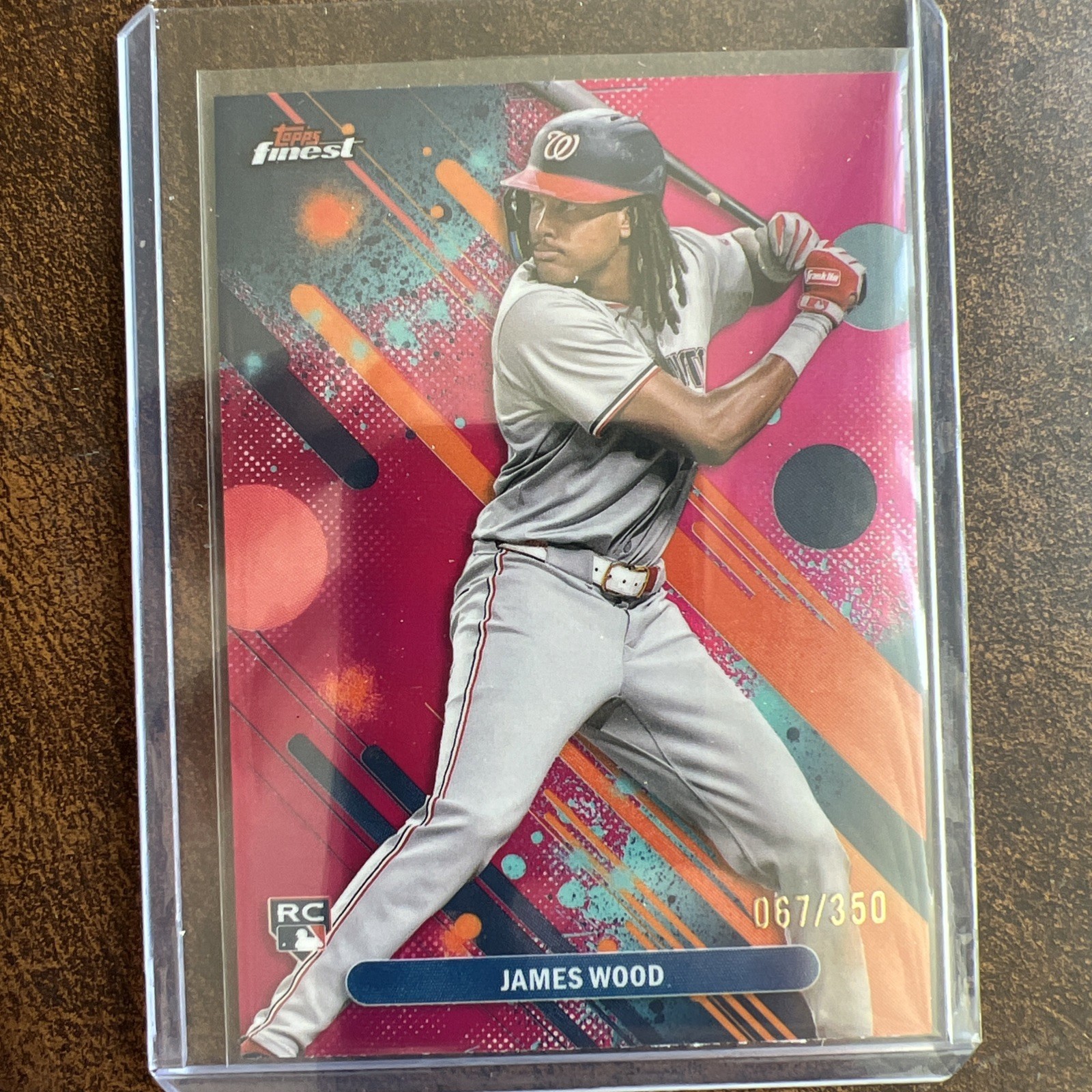 2025 Topps Finest James Wood RC Common Magenta Refractor /350 Nationals #100
