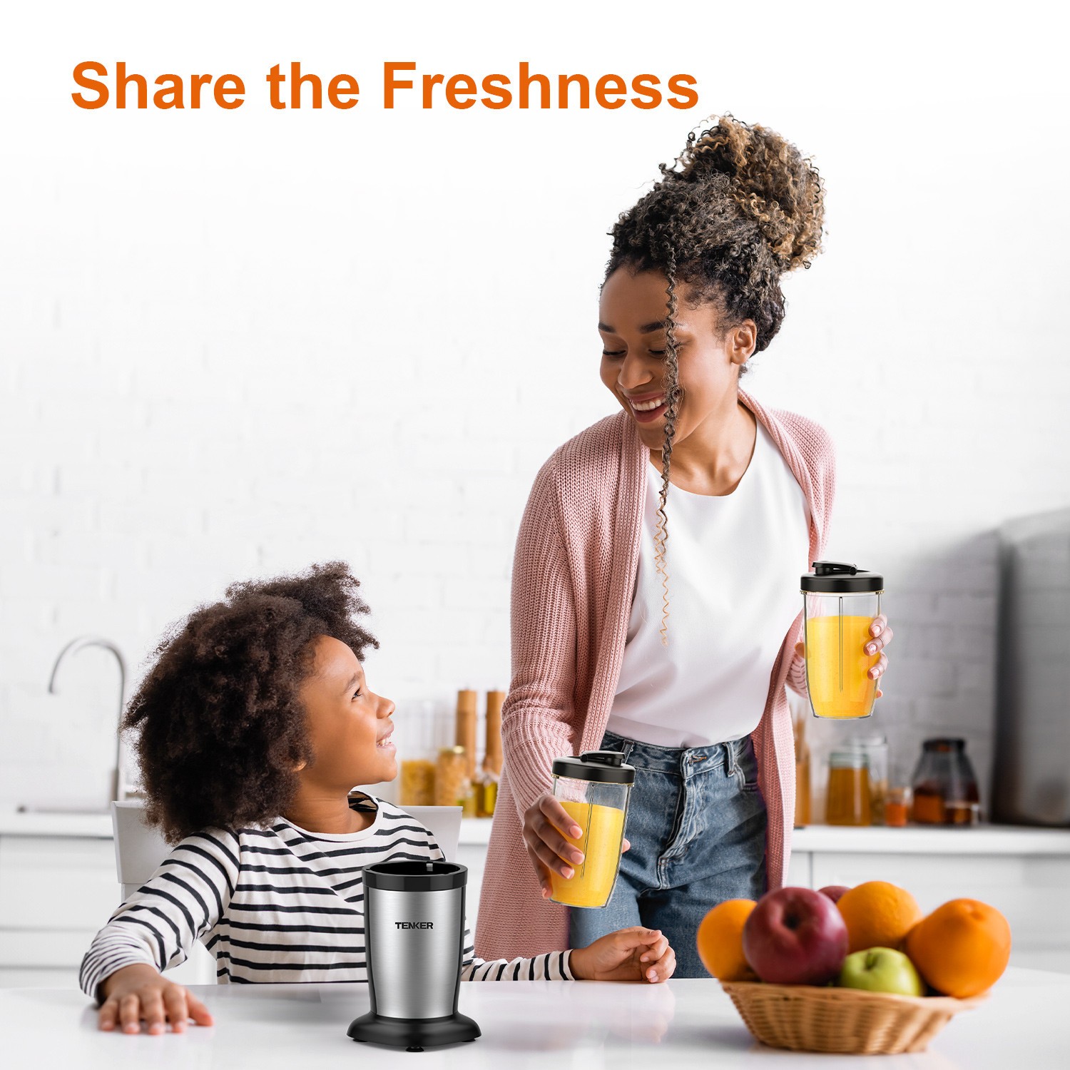 TENKER Personal Countertop Blender for Shakes and Smoothies with 3PCS No-BPA Cup