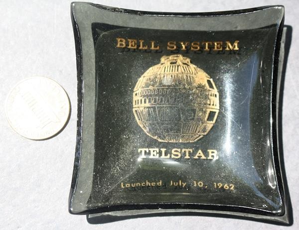 1962 AT & T Bell Telephone Telstar FIRST US Satellite NASA Space pocket ashtray-