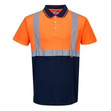 Portwest S479 Hi Vis Contrast Polo Shirt ANSI Reflective Safety Long Sleeve
