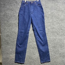 Vintage Wrangler Jeans Women 7/8 Dark Wash High Waisted Straight Leg 12MWZG USA