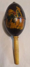 Vintage Maraca Hand Painted of Spanish bullfighter Wooden handle