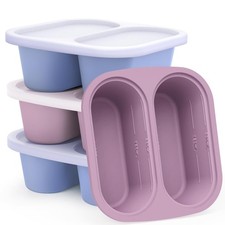 Silicone Soup Freezer Molds: 1 Cup Silicone Freezer Trays with Lid - 4 Packs ...