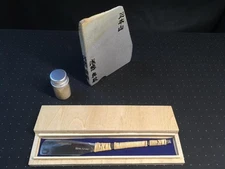 New Azuma Japanese Razor Kamisori Sanjo For Barbers 42mm + Whetstone