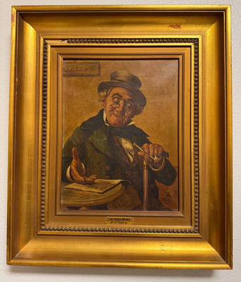 #ad Antique Original Oil Painting on Canvas Signed R.J. Valero Framed 19th Century $995.00