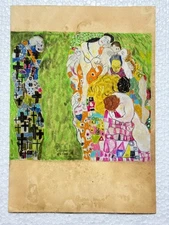 Gustav Klimt (Handmade) Mixed Media Paper Drawing Signed and Stamped