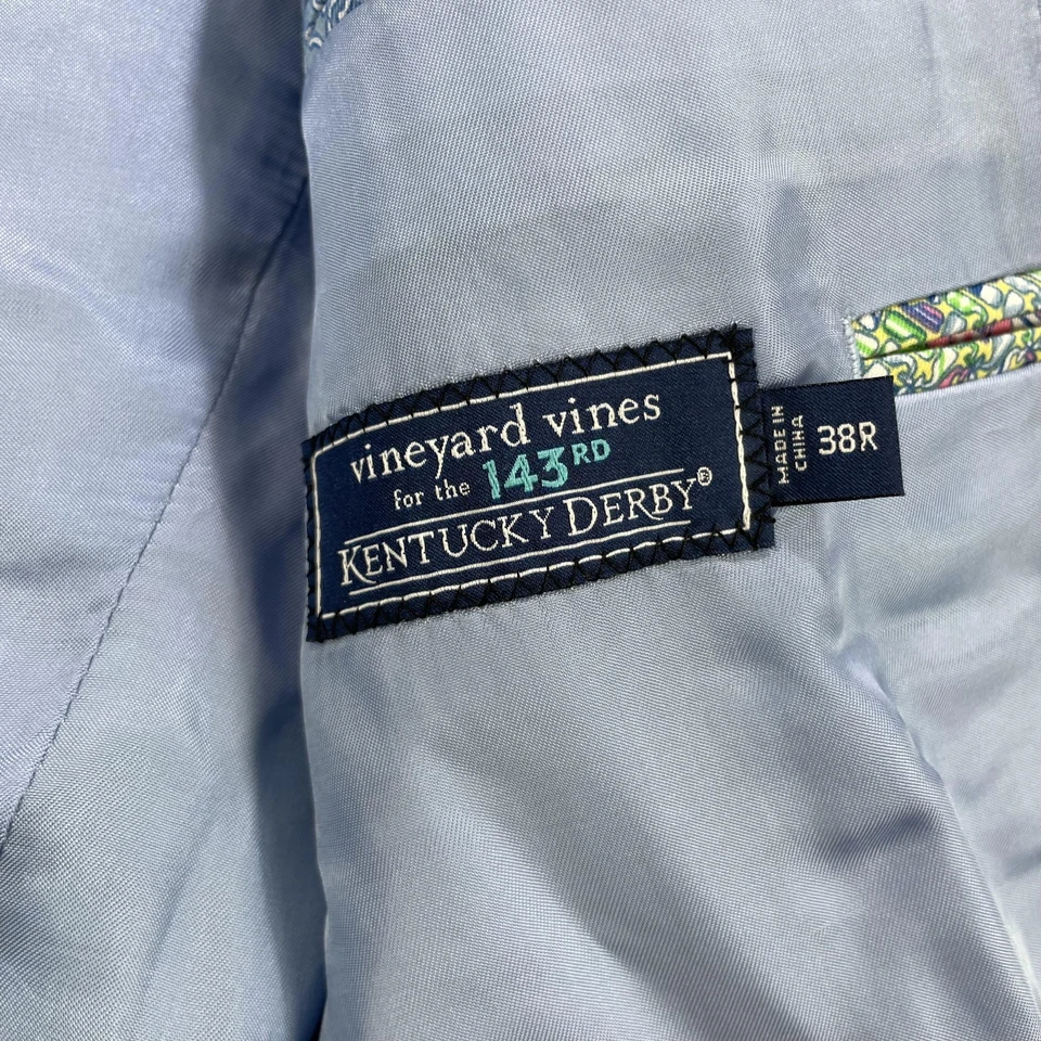Blazer Vineyard Vines Para Hombres 38R Kentucky Derby Patchwork Multicolor Chaqueta de Algodón Foto 2 de 4