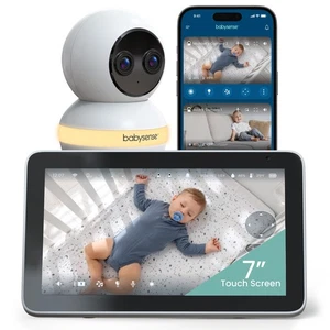 Babysense Touch 7" Touchscreen Smart WiFi Baby Monitor with App, Camera and A...