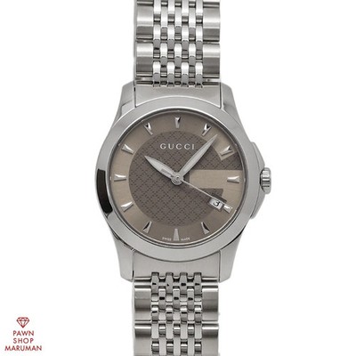 Gucci G Timeless Watch YA126503 Brown SS Women s Quartz Analog #S510127