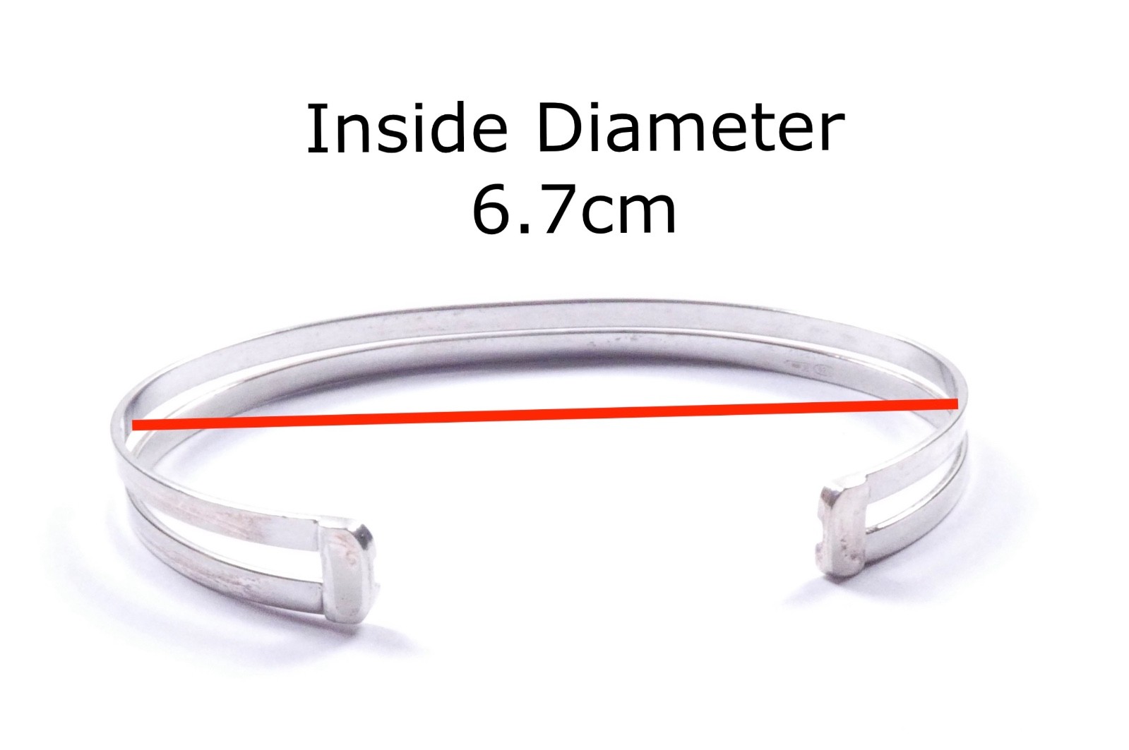 Double Cuff Bangle Lightweight Plain Flat Design … - image 9