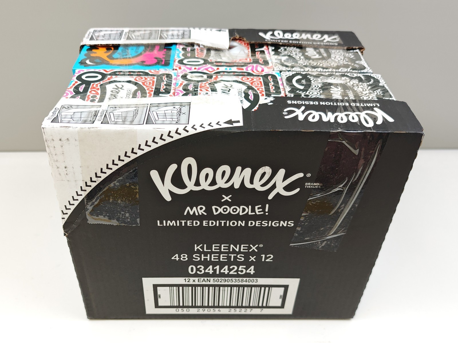 Kleenex x Mr Doodle, Multipack Facial Tissues - 12 Cubes x 48 - (READ)