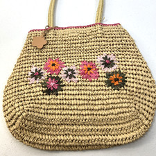 Esprit De Corp Natural Vintage Y2K Borsa Tessuto Rosa e Bianco Fodera Gingham Medium