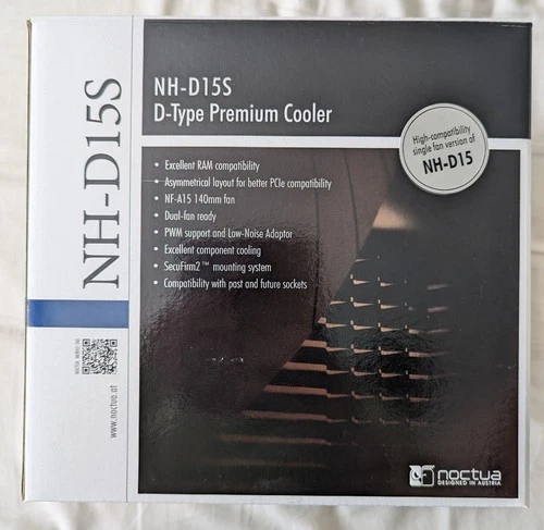 Noctua NH-D15S D-Type premium cooler. Single fan.