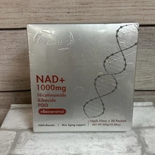 ~Brand New ~ NAD Supplement NAD+ 1000mg 30 Packets Skin Aging Support 4/27
