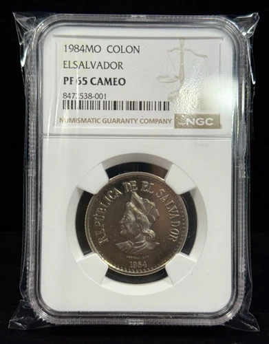 El Salvador - 1 Colon - 1984 (Mo) NGC PF 65 Cameo
