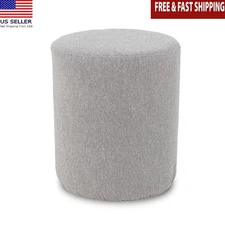Round Pouf Ottoman Lightweight Footrest Table Easy Clean Portable Durable New