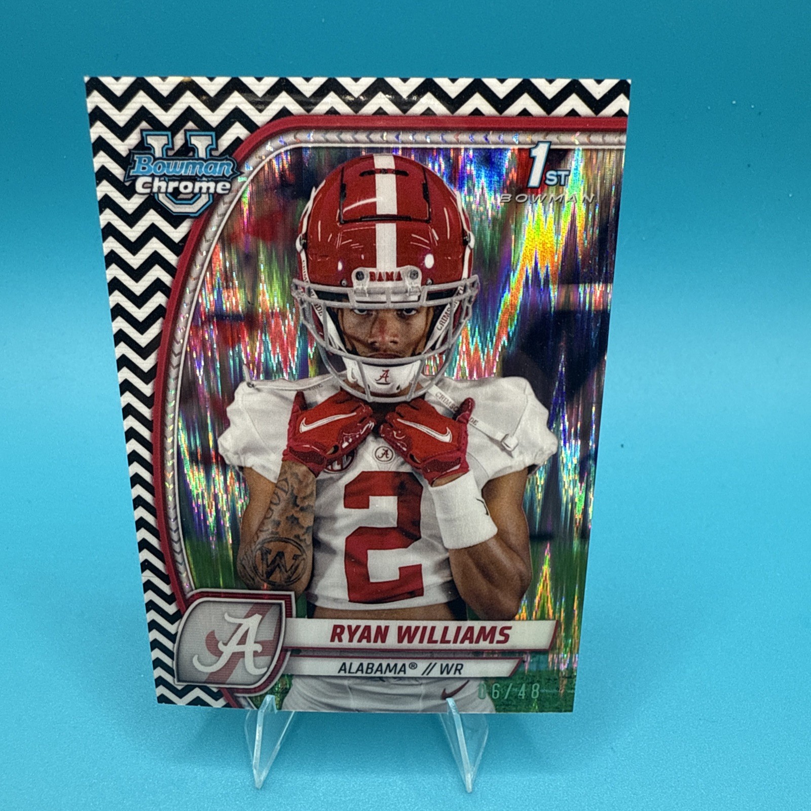 2024 Bowman University Chrome - Ryan Williams #53 Black & White Stealth /48