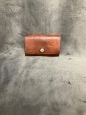 VTG Longhorn Leather Belt Pouch Holster Snap Case Brown Western Vintage Cowboy