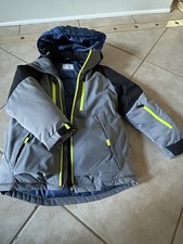 Zara Kids Grey black Winter Warm jacket 2 hoods Waterproof Back Protected Sz 10