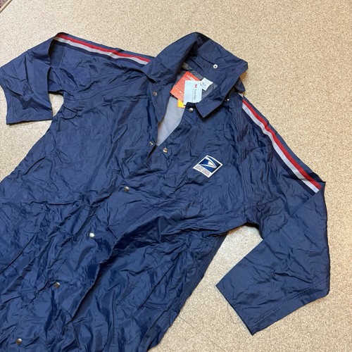 NEW Vintage 90s USPS Mail Letter Carrier 3M Rain Coat Jacket Made In USA Sz L - Picture 2 of 8