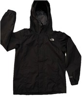 The North Face DryVent Jacket Youth Black Hooded Lightweight Rain Boys Size M 10