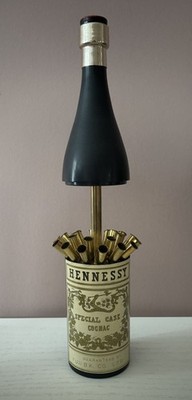 SELTENE Hennessy Cognac VINTAGE musikalische Zigarettenspender Flasche mit Feuerzeug