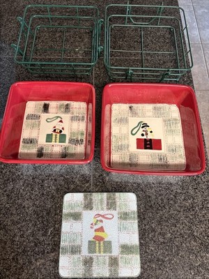 Temp-tations By Tara Casserole Dish Santa Christmas Wire Rack Holder Hot Plate