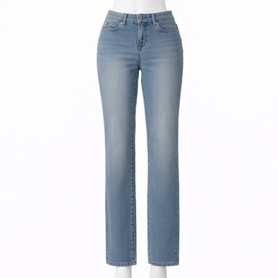 Jeans IMAN Women s 4 Mid Rise 27x27.5 Blue Denim Average Fit Stretch Excellent