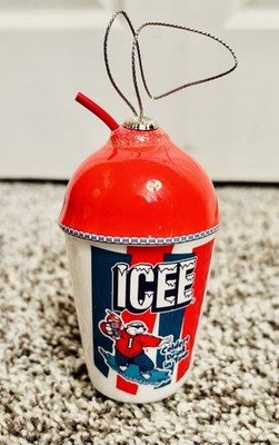 Icee Coldest Drink in Town Decoupage Christmas Ornament Ruz