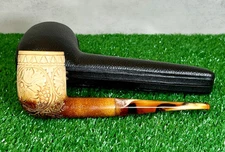 CAO Ismet Bekler Signed XL Meerschaum Billiard W/ Case. Beautiful Coloring!