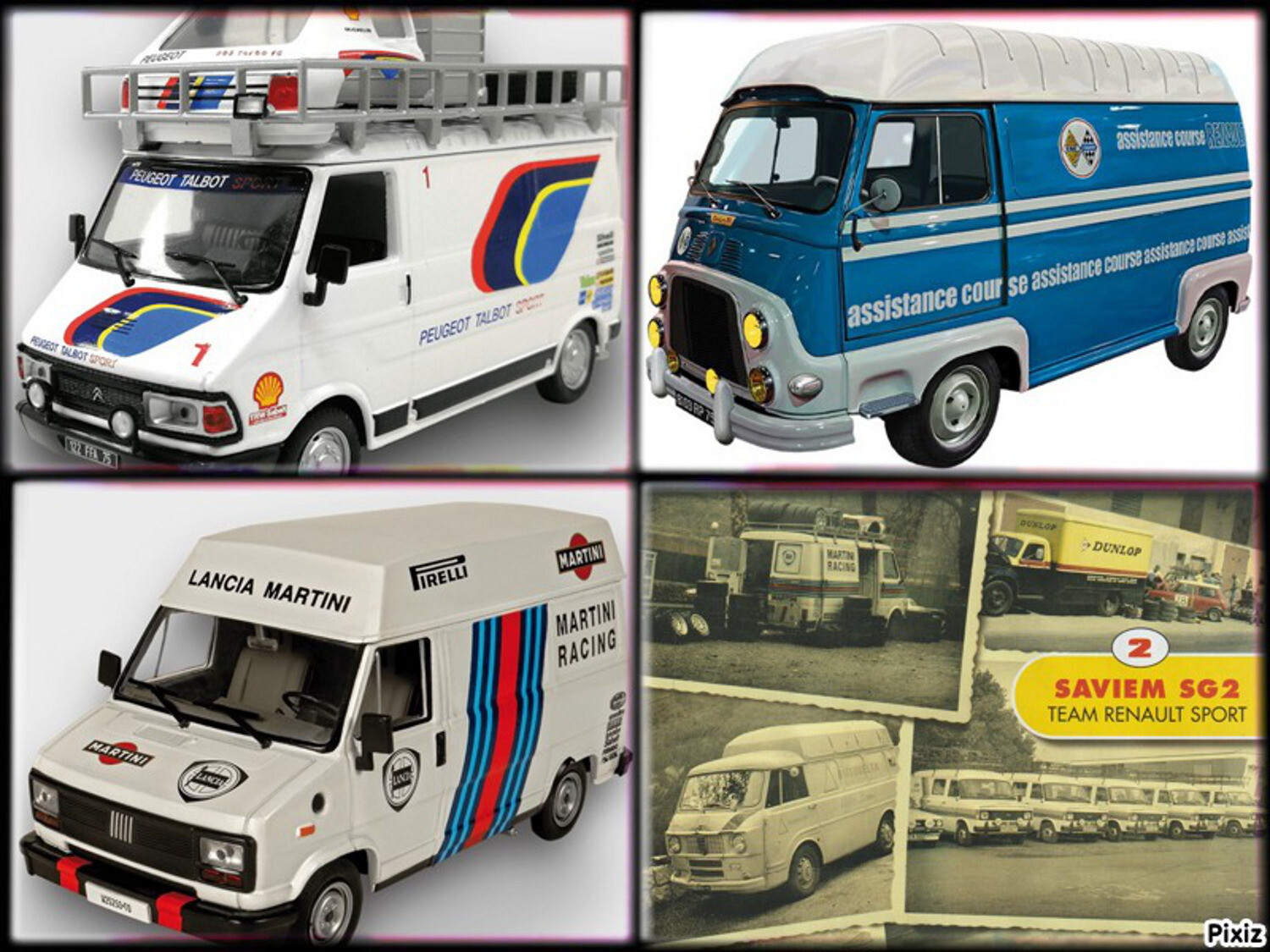 Véhicules d'assistance rallye 3 modèles pour compléter une collection automobile