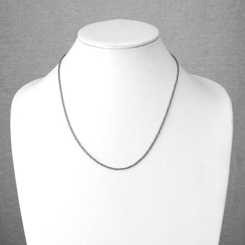 Collares unisex de cadena redonda retorcida de acero inoxidable de 17-21 pulgadas de largo con corte de diapositivas - Imagen 6 de 8