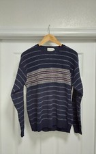 J.CREW Sweater Mens Large 100 Lambswool Striped Long Sleeve Casual