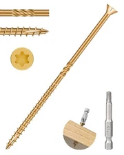 100 Pcs 5" Tan Deck Screws Rust Resistant Star Drive for Outdoor Use