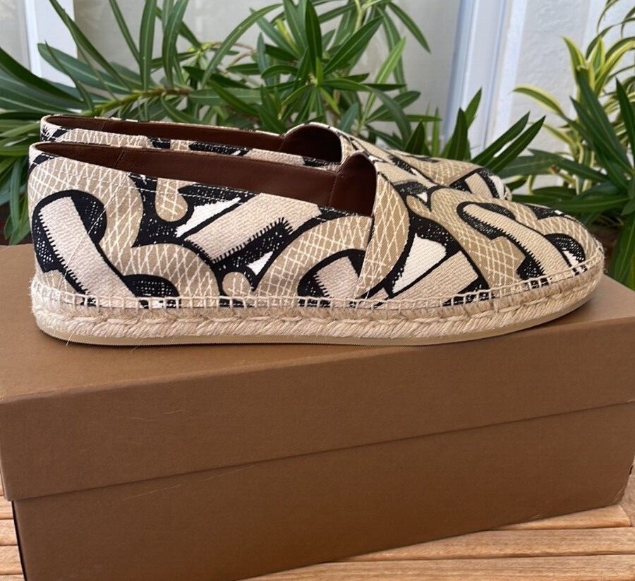 Burberry Men's Monogram Print Cotton Canvas Espadrilles