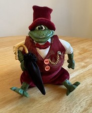 Russ Berrie Resin/stuffed Frog Leopold Christmas Country Folk Shelf Sitter 6  T
